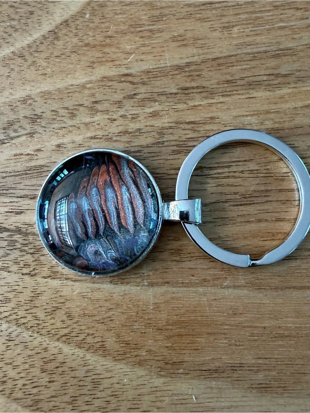 Metallic abstract resin Keychain